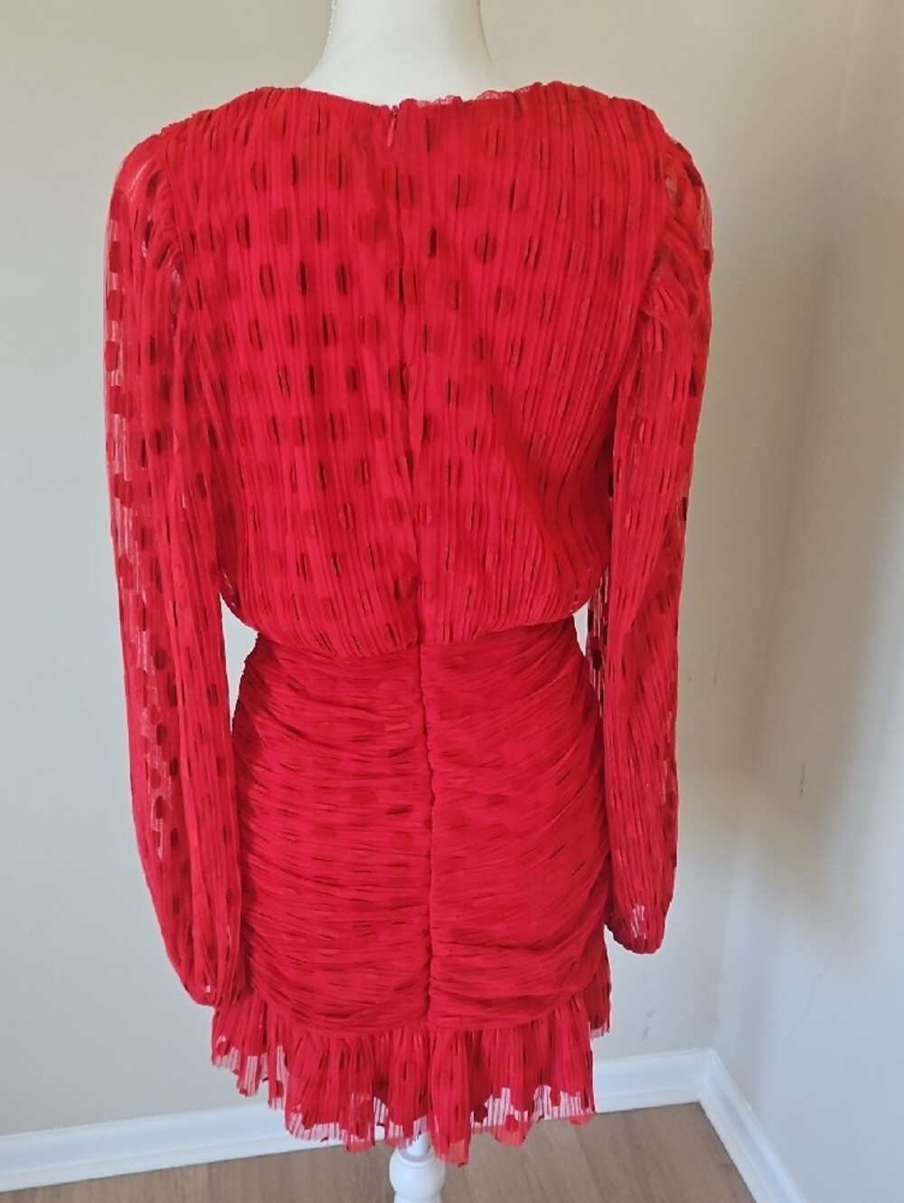 VICI Red V-Neck Ruched Mini Dress - Picture 2 of 7